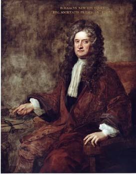 Oil portrait of a man with long, curly brown hair wearing a jabot and wine-red jacket, seated in a brown armchair.